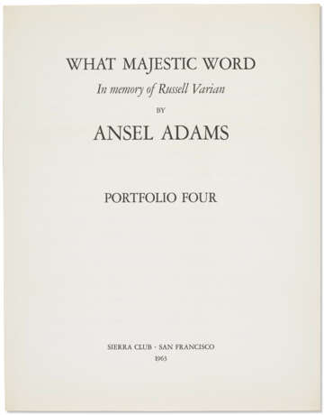 ANSEL ADAMS (1902–1984) - photo 3