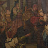ALTMEISTER:"EMPFANG DURCH EINEN GEISTLICHEN IM TEMPEL", Öl auf Leinwand, gerahmt, 17. Jahrhundert - Foto 4