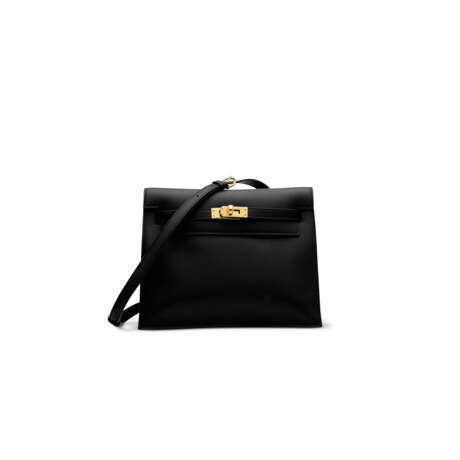 A BLACK SWIFT LEATHER KELLY DANSE WITH GOLD HARDWARE - фото 1