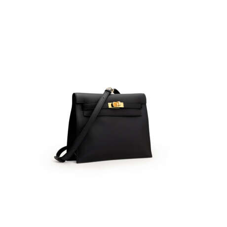 A BLACK SWIFT LEATHER KELLY DANSE WITH GOLD HARDWARE - фото 3