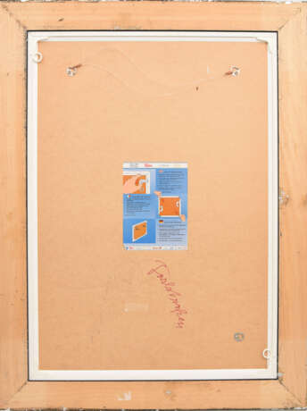 KAROLA ZIMMERMANN:"FARBSTRASSEN", Mischtechnik mit Collage auf Papier, hinter Glas gerahmt, signiert und datiert - photo 2