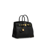 A BLACK TOGO LEATHER BIRKIN 25 WITH ROSE GOLD HARDWARE - фото 4