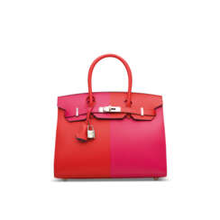 A LIMITED EDITION ROUGE DE COEUR, ROSE EXTR&#202;ME &amp; BLEU ZANZIBAR EPSOM LEATHER SELLIER CASAQUE BIRKIN 30 WITH PALLADIUM HARDWARE