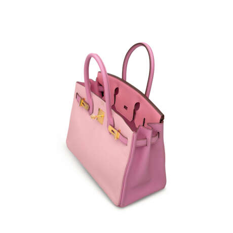 A CUSTOM ROSE SAKURA, ROSE CONFETTI & PINK 5P CH&#200;VRE LEATHER BIRKIN 30 WITH GOLD HARDWARE - фото 5