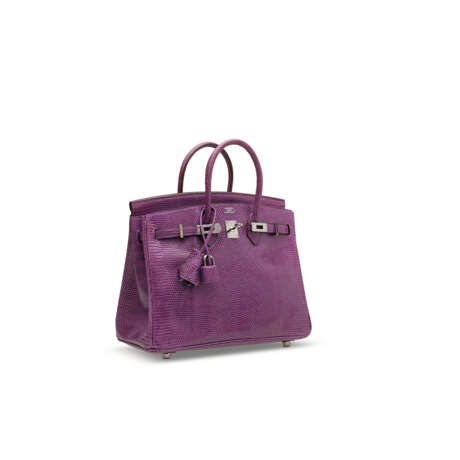 A SHINY VIOLET NILOTICUS LIZARD BIRKIN 25 WITH PALLADIUM HARDWARE - photo 2