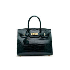 A LIMITED EDITION VERT ROUSSEAU POROSUS CROCODILE SELLIER BIRKIN 30 WITH GOLD HARDWARE