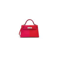 A LIMITED EDITION ROUGE DE COEUR, ROSE EXTR&#202;ME &amp; BLEU ZANZIBAR EPSOM LEATHER MINI KELLY CASAQUE 20 II WITH PALLADIUM HARDWARE