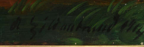 ADOLF HILDENBRANDurchmesser:"BLICK AUF DIE BURGRUINE TECK", Öl auf Leinwand, signiert und datiert - фото 2