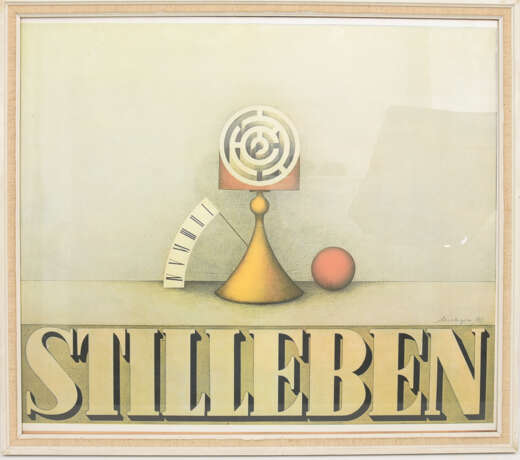 FRIEDRICH MECKSEPER:"STILLLEBEN", Farblithografie, hinter Glas gerahmt, signiert und datiert - фото 1