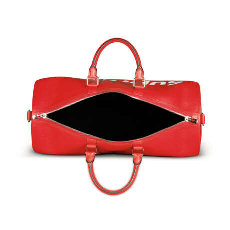 A LIMITED EDITION RED & WHITE EPI LEATHER KEEPALL 45 WITH SILVER HARDWARE BY SUPREME - photo 5