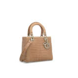 A MATTE BEIGE ALLIGATOR MEDIUM LADY DIOR WITH GOLD & CRYSTAL HARDWARE - photo 2