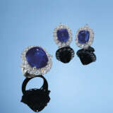 SAPPHIRE AND DIAMOND RING AND EARRING SET - photo 2