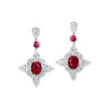 AN EXCEPTIONAL PAIR OF RUBY AND DIAMOND EARRINGS - photo 1