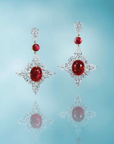 AN EXCEPTIONAL PAIR OF RUBY AND DIAMOND EARRINGS - photo 2