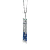 AN ELEGANT SAPPHIRE, DIAMOND AND EMERALD `PANTH&#200;RE` PENDENT NECKLACE, BY CARTIER - photo 1