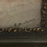 C. OORTGIJSEN: "WINTERLICHER HOF", Öl auf Holz, gerahmt und signiert, 1. Viertel 20. Jahrhundert - photo 2