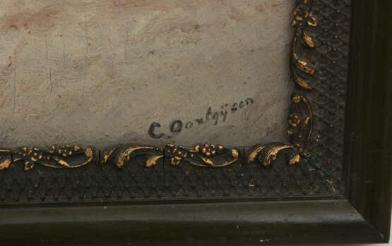 C. OORTGIJSEN: "WINTERLICHER HOF", Öl auf Holz, gerahmt und signiert, 1. Viertel 20. Jahrhundert - Foto 2