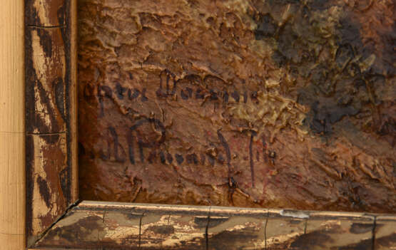 UNBEKANNTER KÜNSTLER:"MÜHLE IN DEN DÜNEN", Öl auf Leinwand, gerahmt und signiert, Ende 19. Jahrhundert - Foto 2
