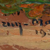 UNBEKANNTER KÜNSTLER: "WALLFAHRTSSCHREIN AM WEGRAND", Öl auf Holzplatte, signiert und datiert - фото 2
