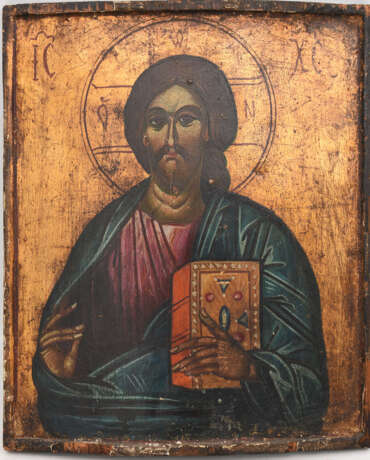 CHRISTUSIKONE 1; Eitempera auf Holz, Griechenland 19. Jahrhundert - фото 1