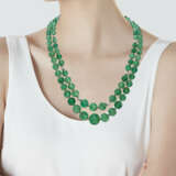 TWO EMERALD BEAD AND DIAMOND NECKLACES - фото 3