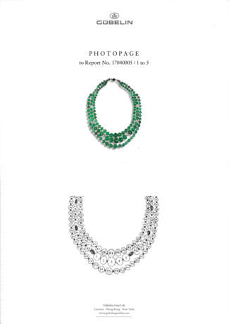 TWO EMERALD BEAD AND DIAMOND NECKLACES - фото 11