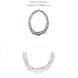 TWO EMERALD BEAD AND DIAMOND NECKLACES - фото 13