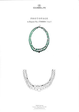 TWO EMERALD BEAD AND DIAMOND NECKLACES - Foto 13