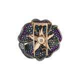 JAR COLOURED SAPPHIRES, RUBIES AND DIAMOND FLOWER BROOCHES - photo 7