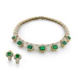 BULGARI EMERALD, ROCK CRYSTAL AND DIAMOND NECKLACE AND EARRING SET - Foto 1