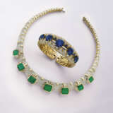 BULGARI EMERALD, ROCK CRYSTAL AND DIAMOND NECKLACE AND EARRING SET - Foto 2