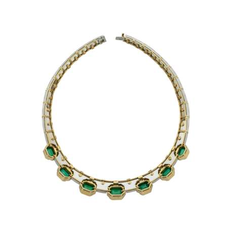 BULGARI EMERALD, ROCK CRYSTAL AND DIAMOND NECKLACE AND EARRING SET - Foto 5