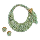 VERDURA GREEN TOURMALINE ‘SCARF’ NECKLACE AND GREEN TOURMALINE AND DIAMOND ‘ROPE KNOT’ EARRINGS - photo 1