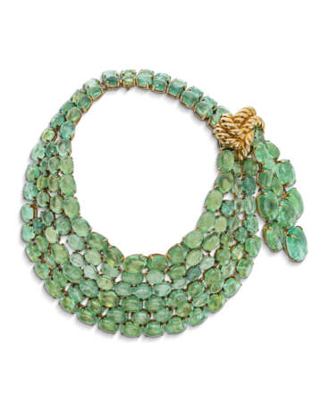 VERDURA GREEN TOURMALINE ‘SCARF’ NECKLACE AND GREEN TOURMALINE AND DIAMOND ‘ROPE KNOT’ EARRINGS - Foto 4