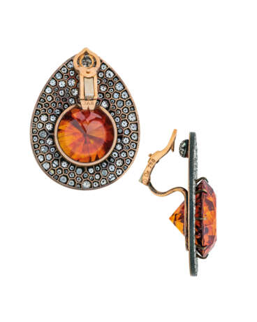 JAR SPHALERITE AND DIAMOND `HARD-BOILED EGG` EARRINGS - photo 4