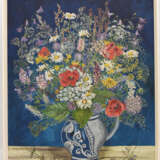 UNBEKANNTER KÜNSTLER, "Frühlingsblumen in Vase", Öl auf Pappe, gerahmt, monogrammiert und datiert, 20. Jahrhundert - фото 1