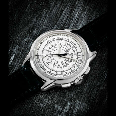 PATEK PHILIPPE. AN 18K WHITE GOLD LIMITED&#160;EDITION AUTOMATIC MULTI-SCALE CHRONOGRAPH WRISTWATCH, MADE TO COMMEMORATE THE 175TH ANNIVERSARY OF PATEK PHILIPPE IN 2014&#160; - фото 1