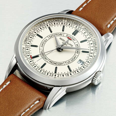 PATEK PHILIPPE. A STAINLESS STEEL AUTOMATIC WEEKLY CALENDAR WRISTWATCH - photo 2