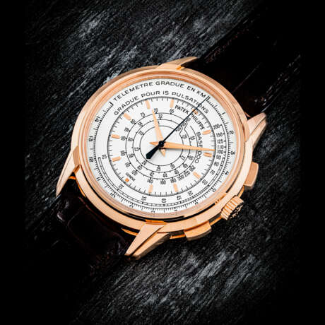 PATEK PHILIPPE. AN 18K PINK GOLD LIMITED&#160;EDITION AUTOMATIC MULTI-SCALE CHRONOGRAPH WRISTWATCH, MADE TO COMMEMORATE THE 175TH ANNIVERSARY OF PATEK PHILIPPE IN 2014&#160; - фото 1