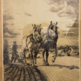 ALEXANDER ECKENER," Pferdegespann mit Pflug", Radierung auf Papier, signiert und datiert, 19. Jahrhundert - photo 2