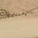 ALEXANDER ECKENER," Pferdegespann mit Pflug", Radierung auf Papier, signiert und datiert, 19. Jahrhundert - Foto 3