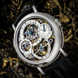 BREGUET. A RARE PLATINUM SEMI SKELETONISED PERPETUAL CALENDAR TOURBILLON WRISTWATCH WITH RETROGRADE DATE AND LEAP YEAR INDICATION&#160; - фото 1