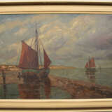 JEAN MÖHREN, Fischerboote an Küste, Öl auf Leinwand, gerahmt, signiert, 20. Jahrhundert - фото 1