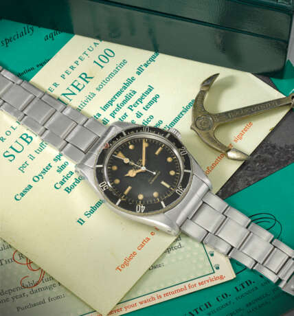 ROLEX. A RARE STAINLESS STEEL AUTOMATIC WRISTWATCH WITH SWEEP CENTRE SECONDS, BRACELET, GUARANTEE AND BOX - photo 2