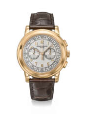 PATEK PHILIPPE. A LARGE AND RARE 18K PINK GOLD CHRONOGRAPH WRISTWATCH