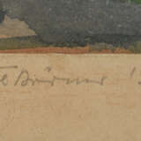 KARL BÖRNER, "herbstliche Felder", Aquarell auf Papier, hinter Glas gerahmt, signiert und datiert - photo 3