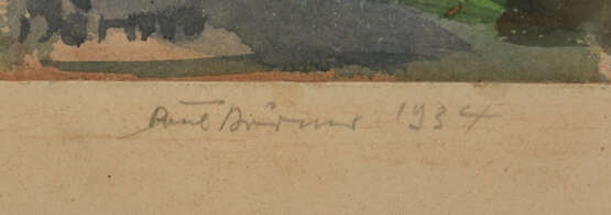 KARL BÖRNER, "herbstliche Felder", Aquarell auf Papier, hinter Glas gerahmt, signiert und datiert - Foto 3