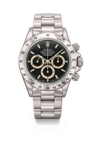 ROLEX. A STAINLESS STEEL AUTOMATIC CHRONOGRAPH WRISTWATCH WITH BRACELET AND BOX - photo 1