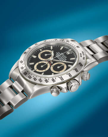 ROLEX. A STAINLESS STEEL AUTOMATIC CHRONOGRAPH WRISTWATCH WITH BRACELET AND BOX - Foto 3