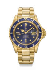 ROLEX. A VERY ATTRACTIVE 18K GOLD AUTOMATIC WRISTWATCH WITH SWEEP CENTRE SECONDS, DATE, BRACELET AND BOX
